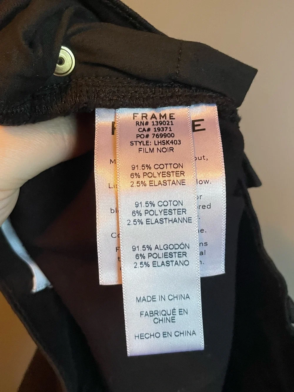 NWT Frame Sz 27 Women’s Black Le High Rise Skinny Fit Ankle Jeans Pants Ret $258